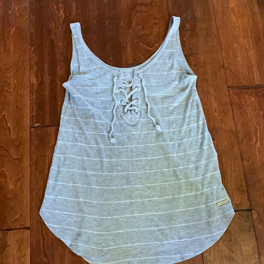 Abercrombie and Fitch grey and white tank